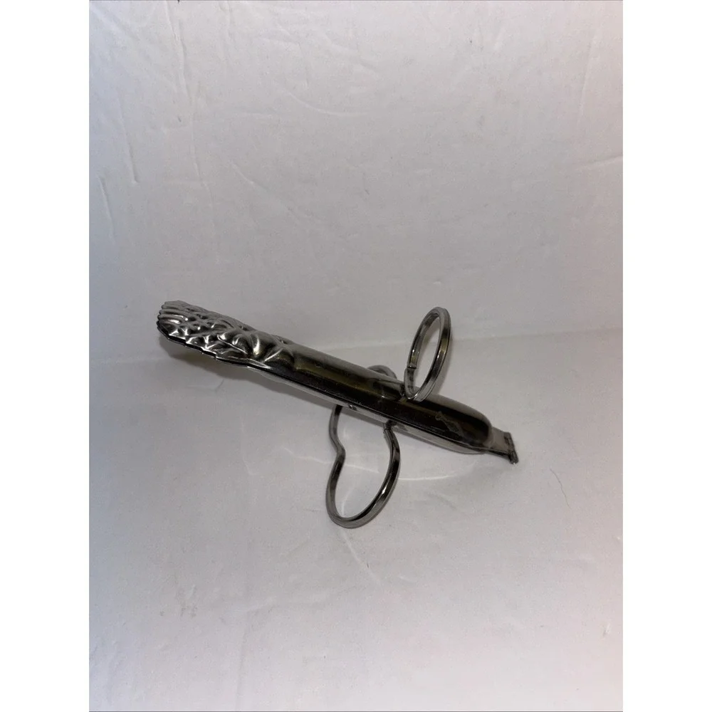 Vtg Asparagus Tongs With Finger Loops Hinged Figural Stalks Grabber Utensil
